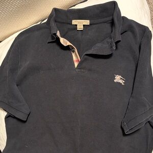 Burberry Navy Polo Shirt for Men